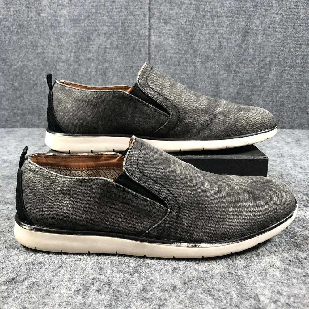 Golaiman Shoes Mens Size 9.5‎ Gray Canvas Slip On Casual Loafers Comfort Walking